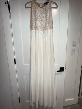 dazzled up champagne embroidered backless maxi dress $118 NWT LULUS Dazzled Up Embroidered Backless Maxi Dress, Champagne, XS